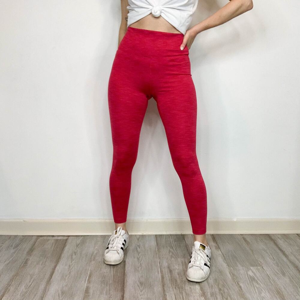 OUTDOOR VOICES neon pink high rise leggings athleisure yoga Barbiecore 2822